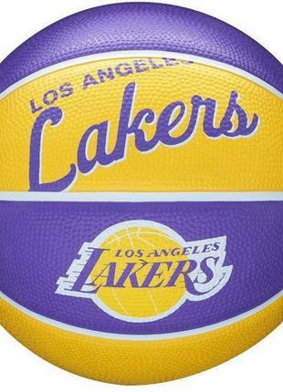 Баскетбольный мяч wilson nba team retro bskt mini la lakers size 3 (wtb3200xblal 3)1 фото