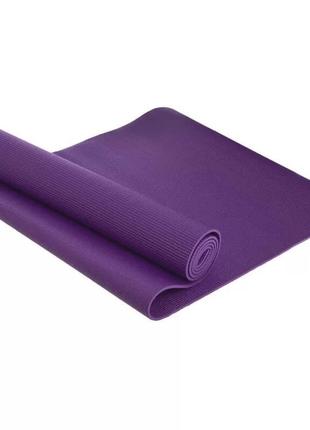 Килимок для йоги та фітнесу power system ps-4014 pvc fitness-yoga mat purple (173x61x0.6)3 фото