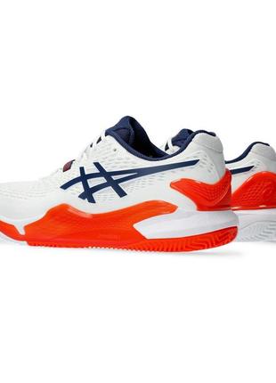 Чоловічі тенісні кросівки asics gel-resolution 9 clay білий 40 (1041a375-102 40)2 фото