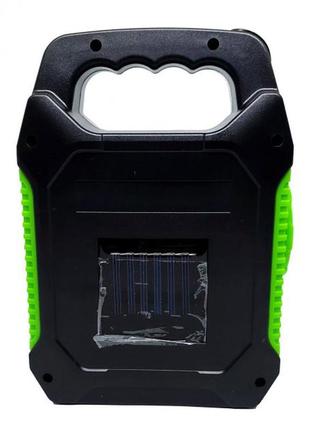 Портативний ліхтар лампа jy-978b акумуляторний із сонячною панеллю + power bank. колір: зелений3 фото