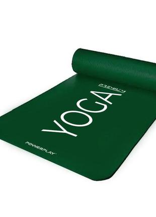 Килимок для йоги та фітнесу powerplay 4151 nbr performance mat зелений (183x61x1.5)4 фото