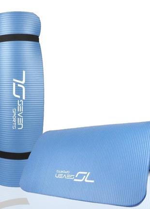 Килимок для йоги та фітнесу 7sports nbr yoga mat mts-1 (180*60*0,8см.) блакитний