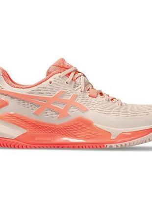 Жіночі тенісні кросівки asics gel-resolution 9 clay кораловий 40 (1042a224-700 40)