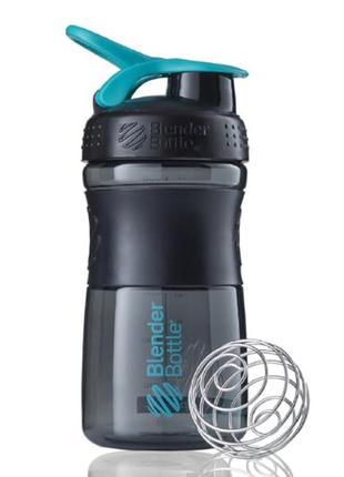 Шейкер спортивний (пляшка) blenderbottle sportmixer 20oz/590ml black/teal (original)