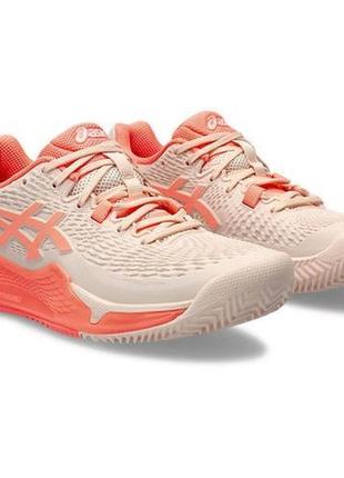 Жіночі тенісні кросівки asics gel-resolution 9 clay кораловий 39 (1042a224-700 39)2 фото