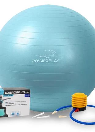 М'яч для фітнесу (фітбол) powerplay 4001 ø65 cm gymball  м'ятний + помпа