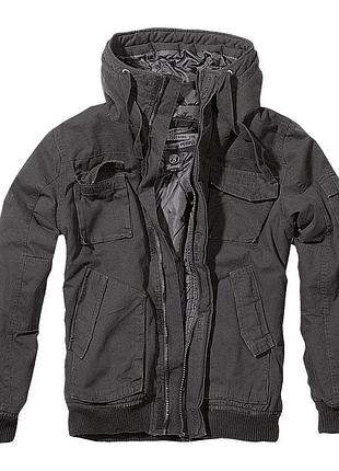 Мужская куртка brandit bronx jacket black черная теплая демисезонная куртка брендит бронкс с капюшоном