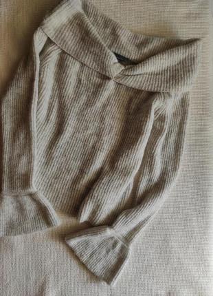 Распродажа!! мягкий уютный свитер, джемпер кофта с открытыми плечами и рукавами клеш4 фото