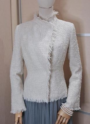 Жакет твидовый zara woman твидовый жакет пиджак, размер м, в стиле шаннель3 фото