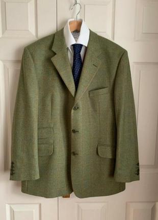 Мужской твидовый пиджак brook taverner saxony в зеленую клетку 40 - x годов overcheck country blazer1 фото