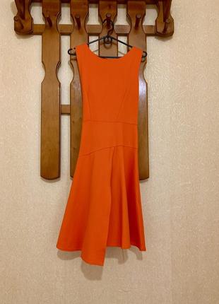Оранжевое платье миди с вискозы closet2 фото