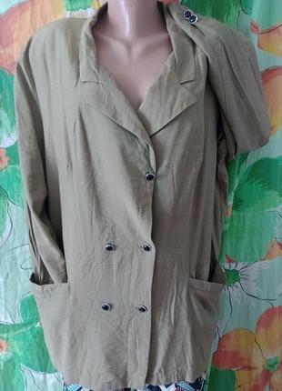 Пиджак-жакет легкий тонкий на большую грудь  винтажном стиле