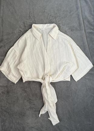 Воздушная блузка рубашка с завязками h&amp;m5 фото