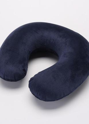 Надувна u-подібна дорожня подушка для подорожей колір чорний