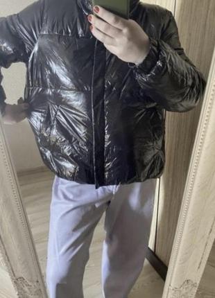 Новая модная глянцевая дутая куртка пуффер 50-52 р2 фото