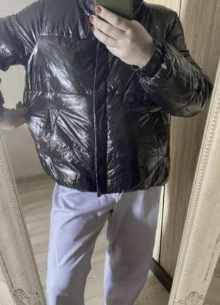 Новая модная глянцевая дутая куртка пуффер 50-52 р7 фото