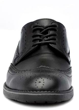 Размеры 41, 42, 44  туфли броги мужские классические из натуральной кожи, черные  box 170444 фото