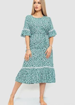 Сукня з квітковим принтом, колір оливковий, 219rt-4107