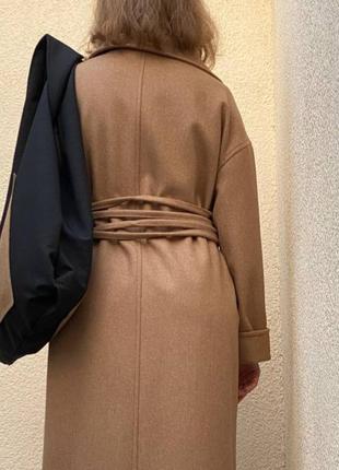 Пальто из шерсти в цвете кэмэл7 фото