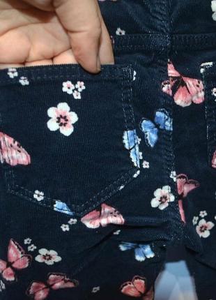 Красивые штанишки микровельвет для девочки h&m бабочки3 фото