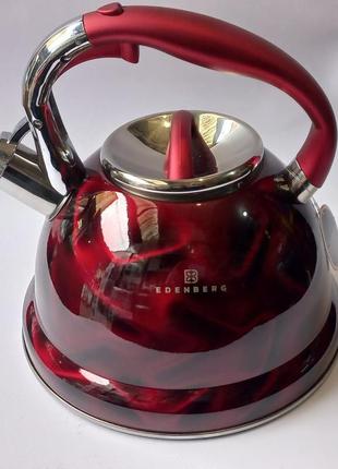 Чайник со свистком edenberg eb-1911red красный 3л4 фото