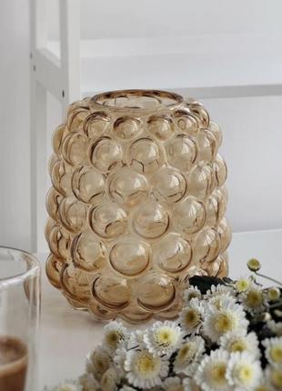 Стильна скляна ваза для квітів2 фото