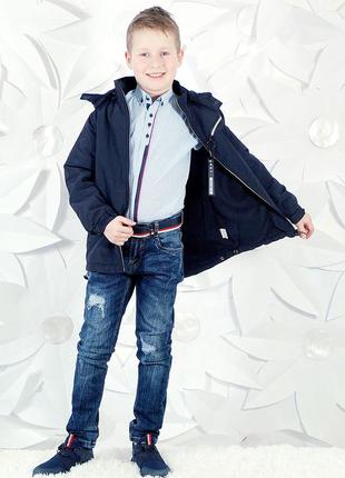 Якісна демісезонна куртка для хлопчика від grace (угорщина), (р. 134)2 фото