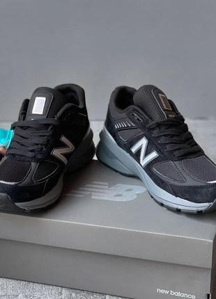 Кроссовки черные замшевые new balance 990v5 black6 фото