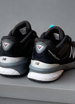 Кроссовки черные замшевые new balance 990v5 black4 фото