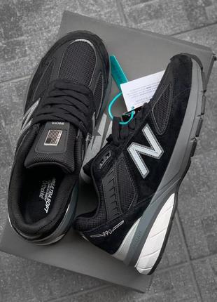 Кроссовки черные замшевые new balance 990v5 black8 фото