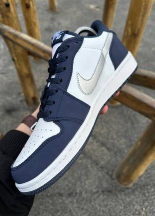 Nike air jordan 1 low (navy) чоловічі кросівки якісні зручні , повсякденні кросівки для чоловіків4 фото