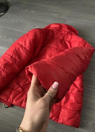 Куртка демисезон стеганная красная9 фото