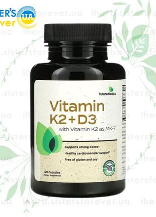 Вітамін k2 + d3 з вітаміном k2 у формі мк-7, 120 капсул, iherb, сша