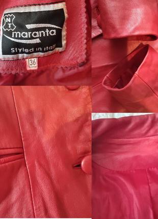 Качественная кожаная куртка, пиджак maranta италия xs-s10 фото