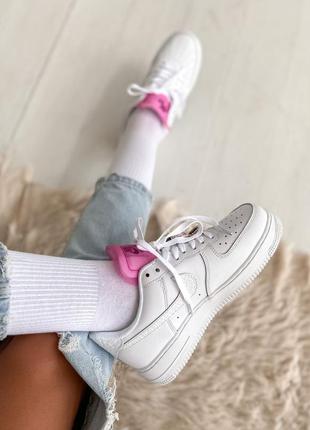 Шикарні кросівки nike air force 1 lx white lace pink кросівки4 фото