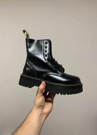 Dr. martens jadon шикарні жіночі черевики мартінс чорний колір4 фото