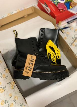 Dr. martens jadon шикарні жіночі черевики мартінс чорний колір2 фото