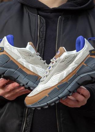 Чоловічі кросівки сіоі з синім reebok zig kinetica 2.5 x cordura