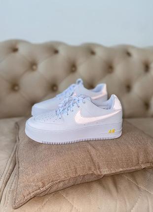 Кроссовки nike air force sage white/pink reflective logo  кросівки рефлективные10 фото