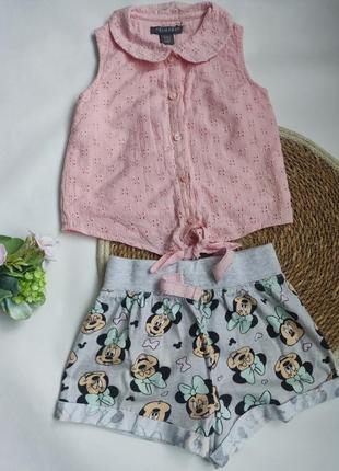 Набір шорти та блуза на дівчинку 3-4 роки1 фото