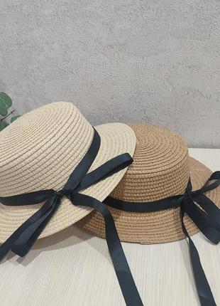 Капелюх дитячий солом'яний літній панама шляпа солома3 фото
