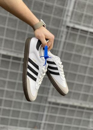 Кросівки  adidas samba white&black2 фото