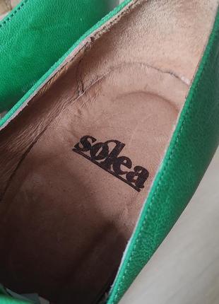 Кожаные туфли solea / зелёные8 фото