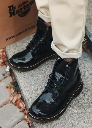 Черевики ❄️з хутром натуральна лакова шкіра dr martens