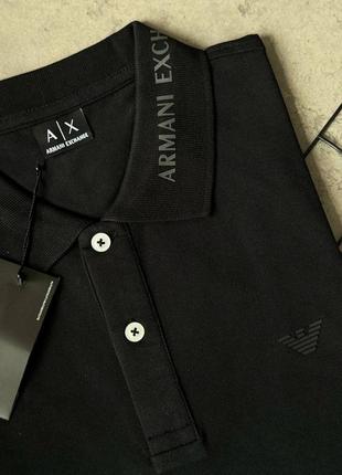 Чоловіче чорне поло armani люкс якості™️5 фото