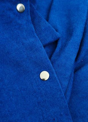Костюм на весну - вельвет рубашка и джогерры, повседневный синего цвета5 фото