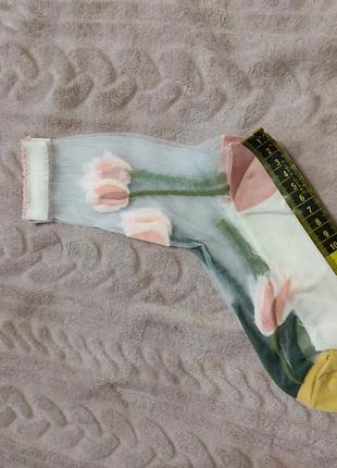 Эксклюзивные носки сетка цветы4 фото