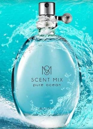 Туалетная вода avon scent mix pure ocean океан свежесть голубой эйвон