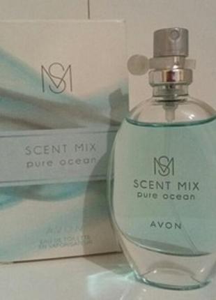 Туалетная вода avon scent mix pure ocean океан свежесть голубой эйвон3 фото