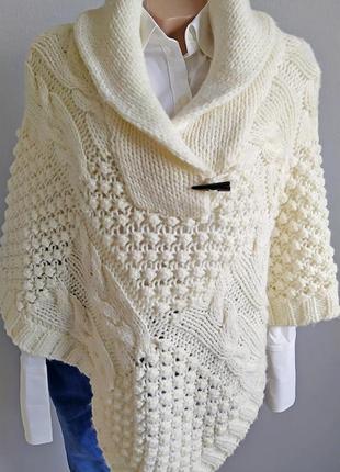 Стильне пончо, накидка від h&m з натуральної вовни